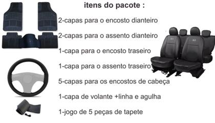 Imagem de Jogo de Capa de Couro HB 20 12-16 + Capa de Volante e Tapete de Luxo