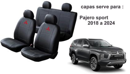 Imagem de Jogo de Capa de Couro Pajero Sport 2018 a 2024 + Chaveiro + Capa de Volante: Personalize Seu Veículo