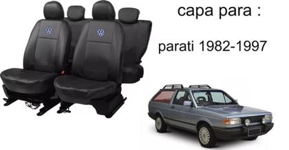 Imagem de Jogo de Capa de Couro Parati 82-96 + Tapete Personalizado + Capa de Volante de Carro