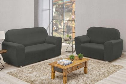 Imagem de Jogo de Capa de Sofa 2 e 3 Lugares Coladinha s/ elasticos Malha Gel