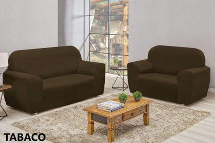 Imagem de Jogo de Capa de Sofa 2 e 3 Lugares Coladinha s/ elasticos Malha Gel