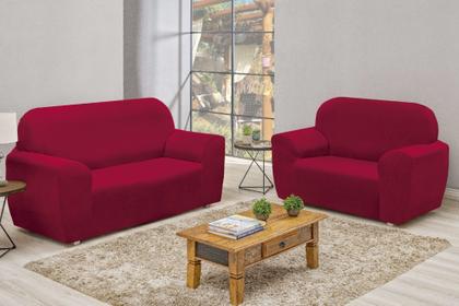 Imagem de Jogo de Capa de Sofa 2 e 3 Lugares Coladinha s/ elasticos Malha Gel