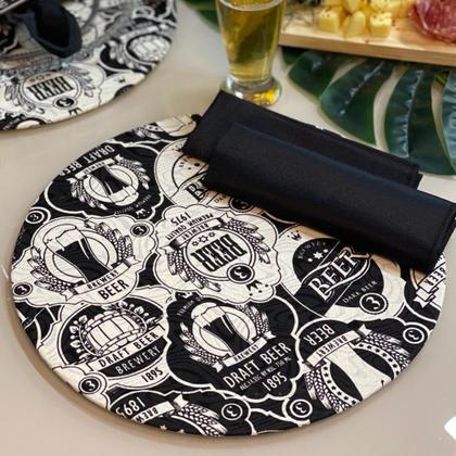 Imagem de Jogo de Capa Para Supla com Guardanapo Tema Dia dos Pais Decoração Mesa Posta