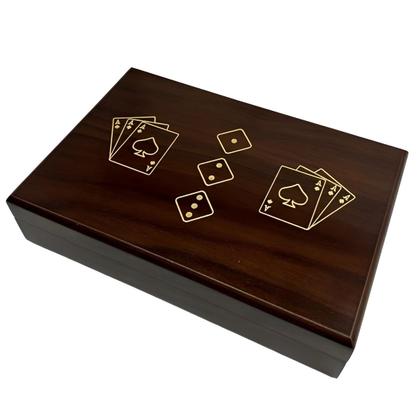 Imagem de Jogo de Cartas Baralho Em Caixa de Madeira Personalizada