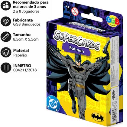 Imagem de Jogo de Cartas Batman Brinquedo Educativo Infantil 54 Cards