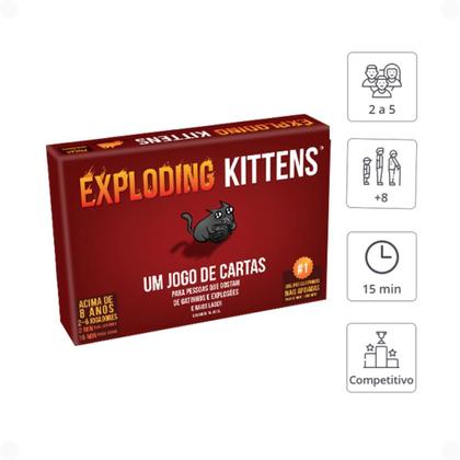 Imagem de Jogo de Cartas Divertido Exploding Kittens Galapagos Card Game