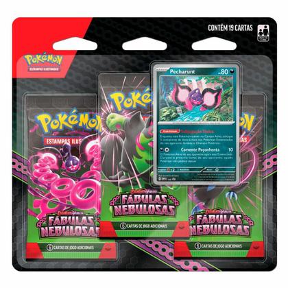 Imagem de Jogo de Cartas - Pokémon Blister Triplo - Fábulas Nebulosas - Pecharunt - Copag