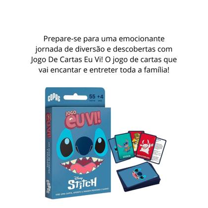 Imagem de Jogo de Cartas Stitch Eu Vi!  Disney Diversão Infantil Tabuleiro Interativo P/ Amigos - Copag