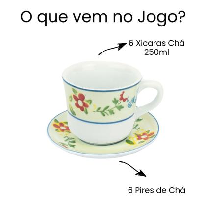 Imagem de Jogo de Chá 12 Peças Dec. Borboleta em Porcelana Pintado a Mão