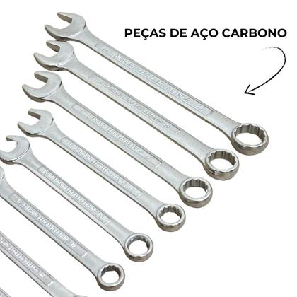 Imagem de Jogo De Chave 12 Pçs Combinada 6 À 22mm Boca E Estrela Aço