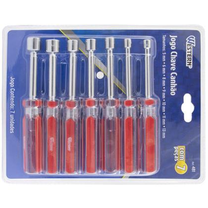 Imagem de Jogo de chave canhão 5 a 13 mm com 7 peças - 481 - Western