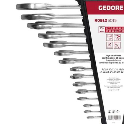 Imagem de Jogo de Chave Combinada 06 a 32Mm com 15 Peças - R09105015 - 3365198 - Gedore Red