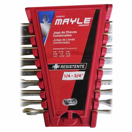 Imagem de Jogo de Chave Combinada 09 Pçs 1/4 a 3/4 Polegada Cr-V MAYLE