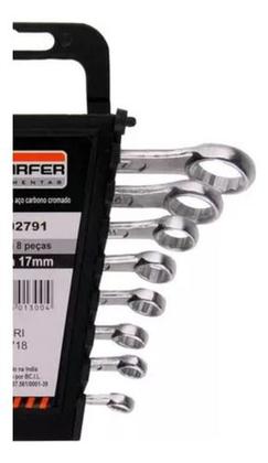 Imagem de Jogo De Chave Combinada 6 Á 17mm 8 Pçs Starfer - Aço Cromado