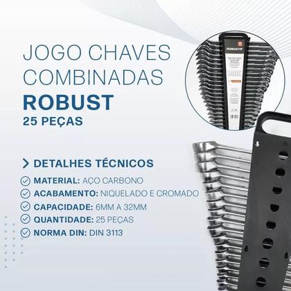 Imagem de Jogo de Chave Combinada 6 a 32mm 25 pçs Robust S09105025