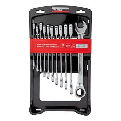 Imagem de Jogo de Chave Combinada c/ Catraca 8 x 19mm c/ 11 Peças MTX 147959