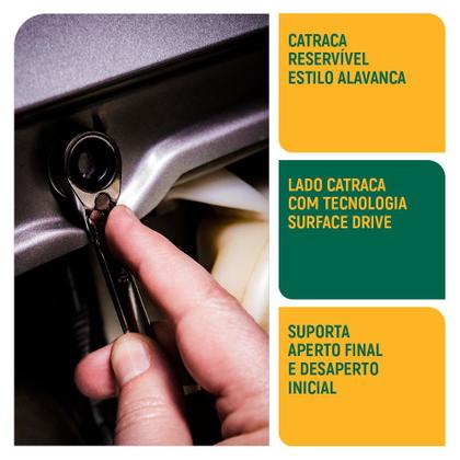 Imagem de Jogo de Chave Combinada C/Catraca Reversível 8-18mm 8 Peças Sata ST09041