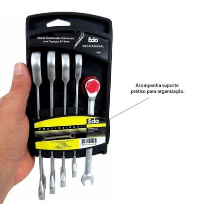 Imagem de Jogo De Chave Combinada Catracada Com 5 Peças - Eda