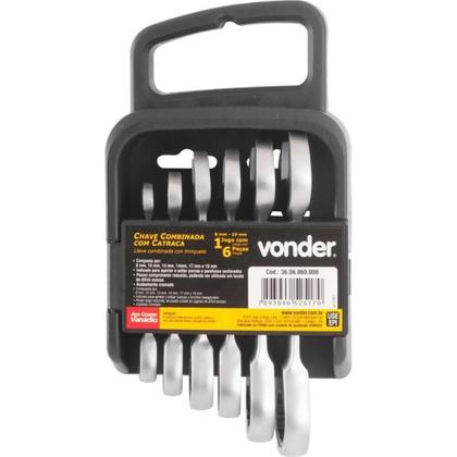 Imagem de Jogo de Chave Combinada de 8 à 19 MM com Catraca Jogo c/ 6 Peças VONDER