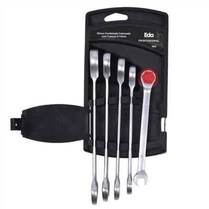 Imagem de Jogo de Chave Combinada EDA com Catraca 05 Peças 8mm a 14mm