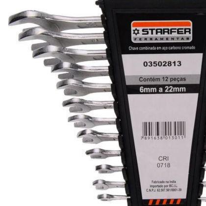 Imagem de Jogo de Chave Combinada STARFER 6 mm a 22 MM 12 Peças