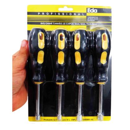 Imagem de Jogo De Chave De Canhão Com 4 Peças Aço Carbono - Eda