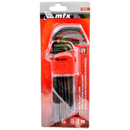 Imagem de Jogo de Chave Hexagonal Allen Longa de 1.5 à 10 MM com 9 Peças MTX