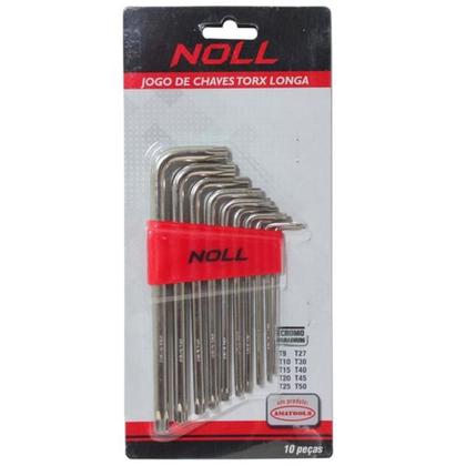 Imagem de Jogo de Chave Torx L Com 10 Peças - T9 A T50 - Noll