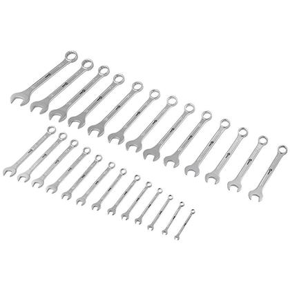 Imagem de Jogo de Chaves Combinada 6 a 32MM Cromada 26 Peças e Suporte NOVE54