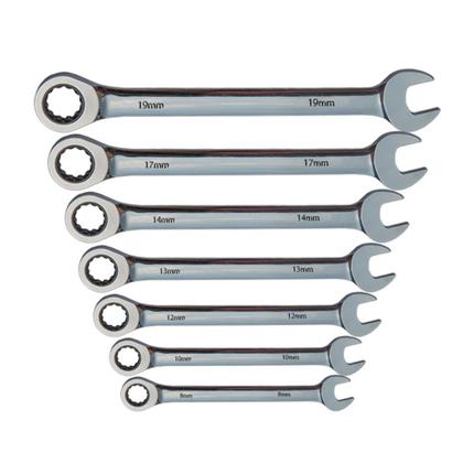 Imagem de Jogo De Chaves Combinada C/ Catraca 7 Peças 8 a 19mm Deend