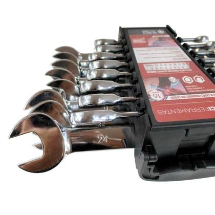 Imagem de Jogo de Chaves Combinada com Catraca Cromo Vanádio 16 peças WRCH-16 PCI Ferramentas