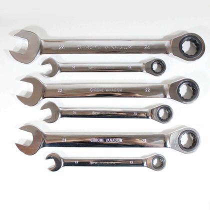 Imagem de Jogo de Chaves Combinada com Catraca Cromo Vanádio 16 peças WRCH-16 PCI Ferramentas