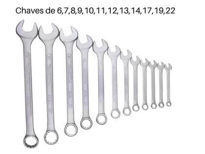 Imagem de Jogo De Chaves Combinada Eda 1WT 12 Peças Aço Carbono Cromado