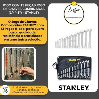 Imagem de Jogo de Chaves Combinadas 13 Peças Stanley