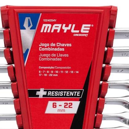 Imagem de Jogo de Chaves Combinadas 6 à 22mm com 12 Peças - MAYLE