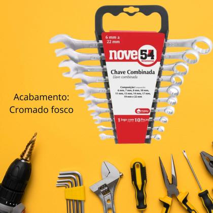 Imagem de Jogo de Chaves Combinadas, 6 mm a 22 mm, Aço Carbono com 10 peças NOVE54 - 3603622000