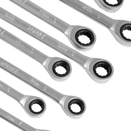 Imagem de Jogo de Chaves Combinadas com Catraca 12 Peças em Cromo Vaná