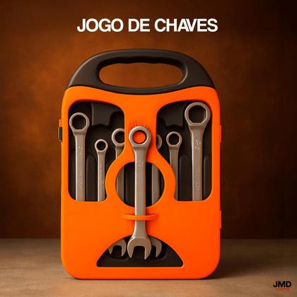 Imagem de Jogo de Chaves Combinadas com Catraca 7 Peças 8-19mm Estojo Prático