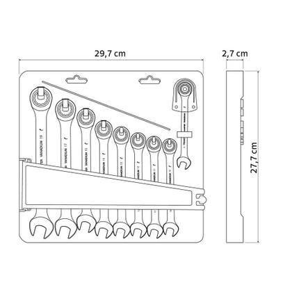 Imagem de Jogo De Chaves Combinadas Com Catraca 9 Peças Tramontina Master Tramontina