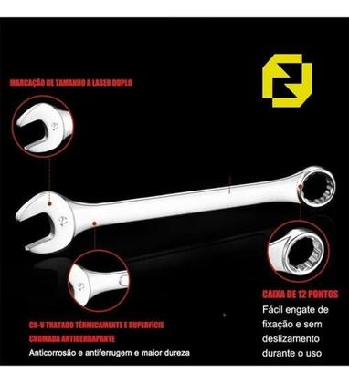 Imagem de Jogo De Chaves Combinadas Com Catraca Boca 12 Peças 6 A 14Mm