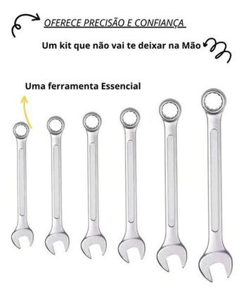 Imagem de Jogo De Chaves Combinadas Com Catraca Boca 12 Peças 6 A 14Mm