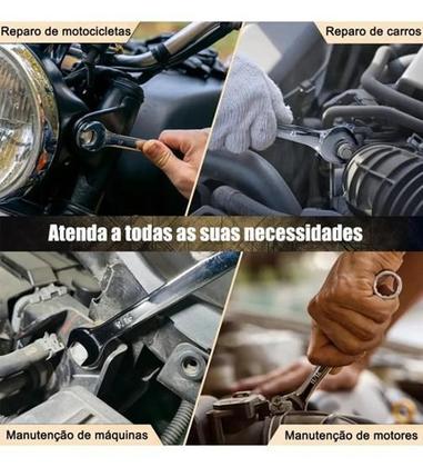 Imagem de Jogo De Chaves Combinadas Com Catraca Boca 12 Peças 8 A 19Mm