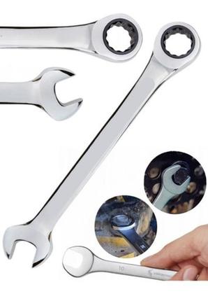 Imagem de Jogo De Chaves Combinadas Com Catraca Boca 12 Peças 8 A 19Mm