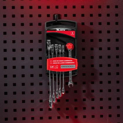 Imagem de Jogo de chaves combinadas, com catraca, cromada, cromo vanadio, 6 pcs// mtx