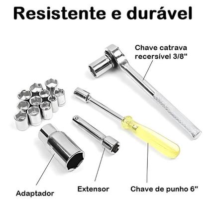 Imagem de Jogo De Chaves Combinadas Com Catraca E Soquetes - 40 Peças