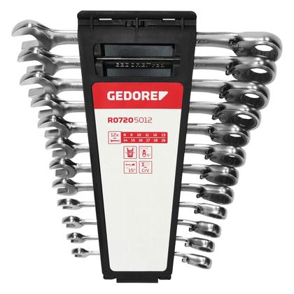 Imagem de Jogo de Chaves Combinadas com Catraca Reversível 8 a 19mm 12 Peças Gedore Red 3300873