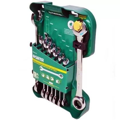 Imagem de Jogo de Chaves Combinadas Speedy com Catraca - 8 Peças SATA