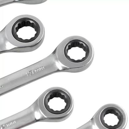 Imagem de Jogo de Chaves Combinadas Speedy com Catraca - 8 Peças SATA