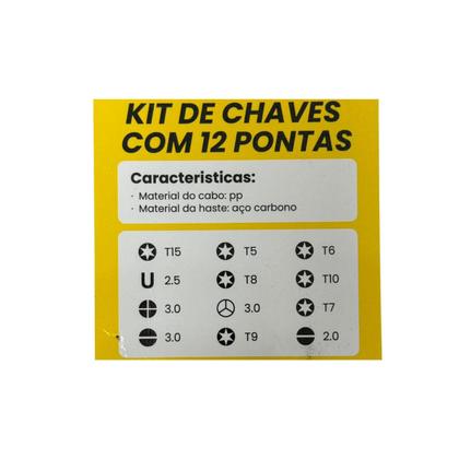 Imagem de Jogo De Chaves De Fenda E Philips Precisão Ponta Dupla 12 Em 1