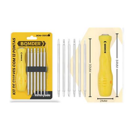 Imagem de Jogo De Chaves De Fenda E Philips Precisão Ponta Dupla 12 Em 1